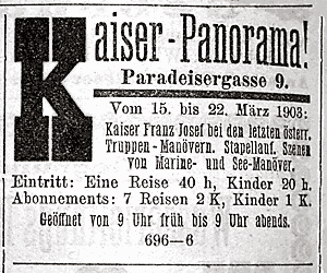 Kaiser-Panorama / Paradeisergasse 9 / Kaisermanöver