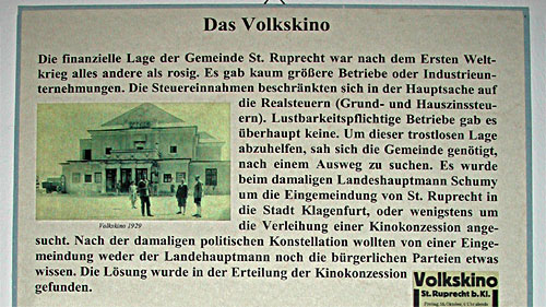 Schautafel über das Volkskino / Ausschnitt