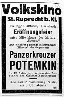 Volkskino - Eröffnungsfeier, 15. Oktober 1926